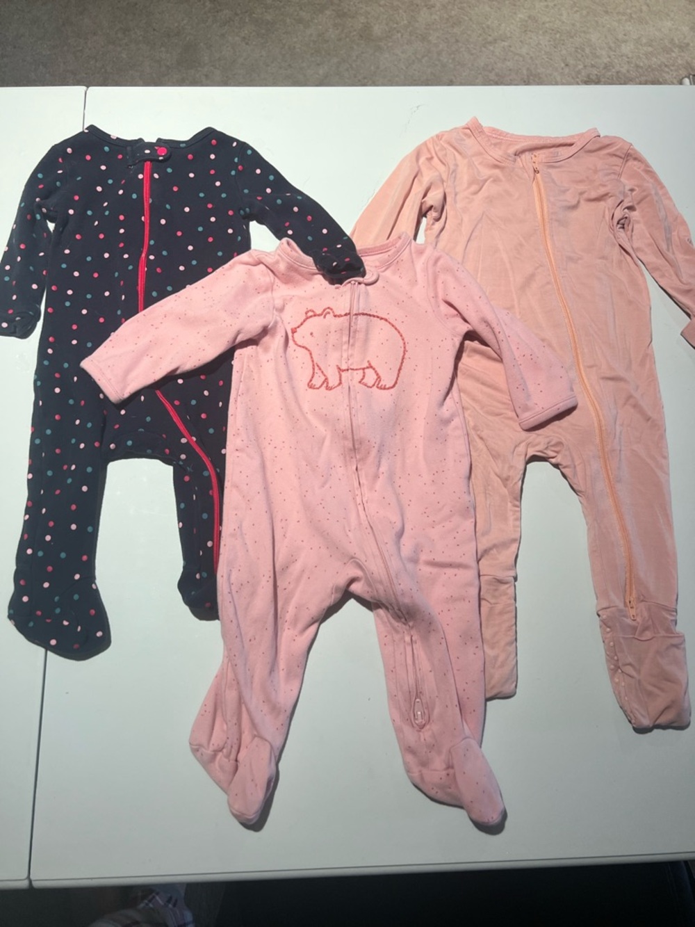 3-6mos Baby Girls Cotton & Bamboo Sleeper Bundle